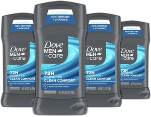 Antiperspirant Deodorant Stick Clean Comfort, 4 Count, 2.7 oz | 72-Hour Sweat and Odor Protection, 1/4 Moisturizing Cream, Comfortable Underarm Care, Clean Comfort Scent