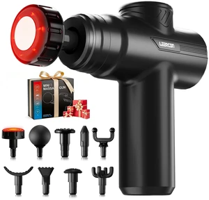 Massage Gun with Heat Back Massager Gun Deep Tissue 9 Massage Heads | Percussion Massage Gun with 9 Heads & 6 Speeds, 104 - 122°F, Birthday Gifts for Men Women Dad Mom Athletes, Black