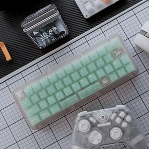 Jade Green Fog Through Keyboard Keycap PC Pad Printing Magnetic Axis Customized Original Adaptation 61/75/87/98
