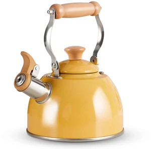 Whistling Tea Kettle, Tea Pot All Stovetop Safe, 1.6 Quart Yellow | Non Toxic Tea Kettle for Stove with Cool Ergonomic Handle, Fast Boil Whistling Tea Pot for Induction, Gas, Electric Whistling Tea Kettle, Tea Pot All Stovetop Safe, 1.6 Quart Yellow | Non Toxic Tea Kettle for Stove with Cool Ergonomic Handle, Fast Boil Whistling Tea Pot for Induction, Gas, Electric