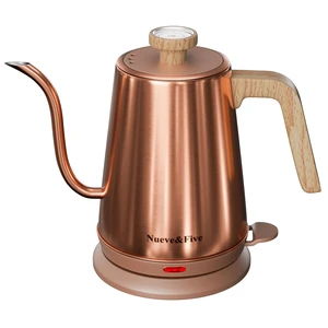Electric Gooseneck Kettle with Thermometer, 1.0L Pour Over Hot Water Kettle for Coffee and Tea, 1000W, Auto Shutoff, Boil-Dry Protection,Copper Electric Gooseneck Kettle with Thermometer, 1.0L Pour Over Hot Water Kettle for Coffee and Tea, 1000W, Auto Shutoff, Boil-Dry Protection,Copper