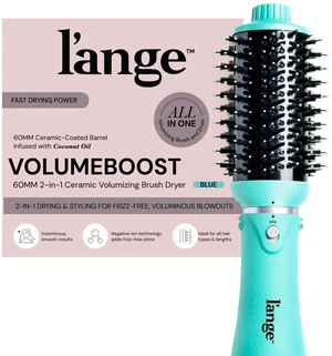 VolumeBoost 60mm 2-in-1 Ceramic Volumizing Brush Dryer | Fast Drying & Styling for Frizz-Free, Voluminous Blowouts | Ceramic-Coated Barrel (Blue)