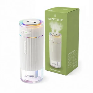 Portable Travel Humidifier, Mini Humidifier for Hotel Room, Car & Office | 2 Filter Cartridges, Dual Nozzle Large Mist, Ambiance Lighting, Car Mode, AntiDry Burn, 350ml Capacity, 6 Hours Working Time Portable Travel Humidifier, Mini Humidifier for Hotel Room, Car & Office | 2 Filter Cartridges, Dual Nozzle Large Mist, Ambiance Lighting, Car Mode, AntiDry Burn, 350ml Capacity, 6 Hours Working Time