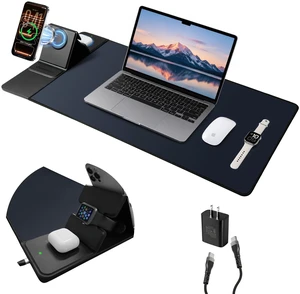 3-in-1 Magnetic Wireless Charging Mouse Pad, Foldable Phone Stand | 15W Fast Charging 34.7"x14.6" XXL Large Desk Mat, Non-Slip Gaming Mousepad for Laptop Keyboard, 35W PD Adapter, Black 3-in-1 Magnetic Wireless Charging Mouse Pad, Foldable Phone Stand | 15W Fast Charging 34.7"x14.6" XXL Large Desk Mat, Non-Slip Gaming Mousepad for Laptop Keyboard, 35W PD Adapter, Black