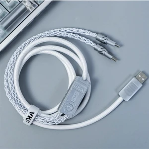 2-IN-1 USB C Dual 8K Mechanical Keyboard Magnetic Axis Cable , Thick Braided RGB Flash Cable, Stable Without Interruption, Metal Aviation Plug for Mechanical Keyboards/Mice/Hubs, 1.5Meter (White) 2-IN-1 USB C Dual 8K Mechanical Keyboard Magnetic Axis Cable , Thick Braided RGB Flash Cable, Stable Without Interruption, Metal Aviation Plug for Mechanical Keyboards/Mice/Hubs, 1.5Meter (White)