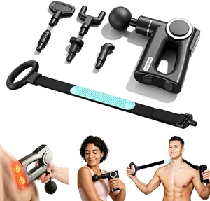 3-in-1 Detachable Massage Gun with Heat, Portable Handheld Massage Gun with Massage Strap, Mini Massage Gun Deep Tissue with 20 Speeds & 6 Heads, Percussion Muscle Massager for Back/Neck/Body 3-in-1 Detachable Massage Gun with Heat, Portable Handheld Massage Gun with Massage Strap, Mini Massage Gun Deep Tissue with 20 Speeds & 6 Heads, Percussion Muscle Massager for Back/Neck/Body