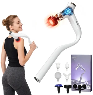 Heating Massage Gun: Heat Cold Therapy, Red Light, Long Handle | 12 Speeds / 660nm LED & 850nm Infrared / 3000RPM Motor / AI Smart Sensor / Low Noise / Portable Heating Massage Gun: Heat Cold Therapy, Red Light, Long Handle | 12 Speeds / 660nm LED & 850nm Infrared / 3000RPM Motor / AI Smart Sensor / Low Noise / Portable