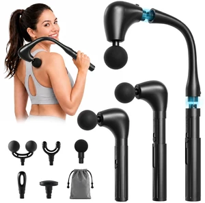 Deep Tissue Massage Gun w/ Extension Handle Detachable 5 in 1 Back Massager | 10MM Deep Tissue, Dual Ball Head, Handheld Muscle Back Massager for Hard to Reach, Neck Massage Tool, Gifts for Men Women Deep Tissue Massage Gun w/ Extension Handle Detachable 5 in 1 Back Massager | 10MM Deep Tissue, Dual Ball Head, Handheld Muscle Back Massager for Hard to Reach, Neck Massage Tool, Gifts for Men Women