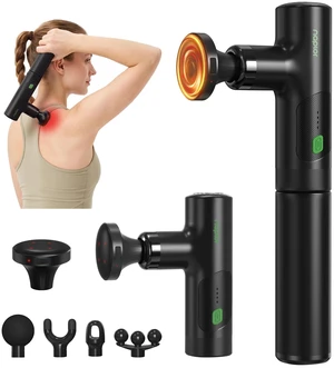 Massage Gun with Heat,Mini & Extension Handle,2-in-1 Massager | Deep Tissue for Back Neck,Portable Handheld Percussion Muscle Massager,5 Heads & Ultra-Quiet,Home, Office, Gym,Travel Use Massage Gun with Heat,Mini & Extension Handle,2-in-1 Massager | Deep Tissue for Back Neck,Portable Handheld Percussion Muscle Massager,5 Heads & Ultra-Quiet,Home, Office, Gym,Travel Use