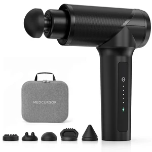 Massage Gun - High Intensity Brushless Motor, Handheld Percussion Deep Tissue Massager with 6 Massage Heads for Sore Muscle and Stiffness, Gifts for Father/Dad (Black)