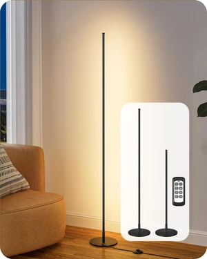 59.8" Floor Lamp with Remote & 3 Height Settings, Dimmable & 3CCT | Foot Switch, Stable KD Structure, Modern Floor Lamps for Living Room, Bedroom, Office, Black 59.8" Floor Lamp with Remote & 3 Height Settings, Dimmable & 3CCT | Foot Switch, Stable KD Structure, Modern Floor Lamps for Living Room, Bedroom, Office, Black