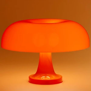 Orange Mushroom Lamp Cordless Rechargeable Touch Dimmable Desk lamp | Wireless dimmable desk lamp, ideal for reading, studying, or decor