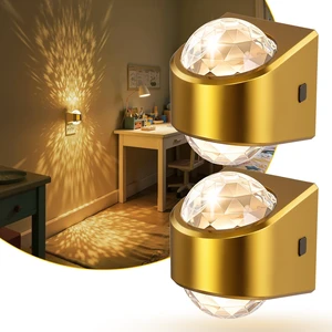 Projector Night Light,Night Lights Plug into Wall | Dusk to Dawn Sensor,3000K Soft White,Brightness Adjustable,Projector Nightlight for Bathroom Bedroom Hallway, 2 Pack