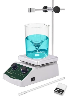 LHS-2 Magnetic Stirrer Hot Plate, 300°C/572°F, 2000RPM, 2L | Plate surface temp up to 300°C, PTFE stir bars & recycler, support stand, variable speed, for lab heating & mixing LHS-2 Magnetic Stirrer Hot Plate, 300°C/572°F, 2000RPM, 2L | Plate surface temp up to 300°C, PTFE stir bars & recycler, support stand, variable speed, for lab heating & mixing