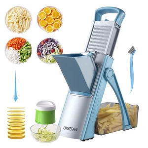Safe Mandoline Slicer for Kitchen, Vegetable Chopper, Zucchini Spiralizer | Safe Mandoline Slicer, French Fry Cutter For Potatoes, Potato Slicer, Food Chopper, Adjustable Thickness 0.1-8 mm with Brush Safe Mandoline Slicer for Kitchen, Vegetable Chopper, Zucchini Spiralizer | Safe Mandoline Slicer, French Fry Cutter For Potatoes, Potato Slicer, Food Chopper, Adjustable Thickness 0.1-8 mm with Brush