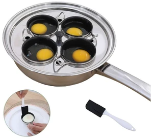 Egg Poacher Pan - Stainless Steel Poached Egg Cooker Perfect Poached Egg Maker Induction Cooktop Egg Poachers Cookware Set with 4 Nonstick Large PFOA FREE Egg Poacher Cups and Silicone Spatula Egg Poacher Pan - Stainless Steel Poached Egg Cooker Perfect Poached Egg Maker Induction Cooktop Egg Poachers Cookware Set with 4 Nonstick Large PFOA FREE Egg Poacher Cups and Silicone Spatula