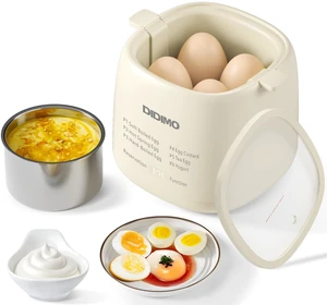 Rapid Egg Cooker, Timable Egg Cooker for Hard Boiled Eggs, Soft Boiled Egg, Hot Spring Egg, Egg Custard, Tea Egg, Yogurt, Electric Egg Cooker with Auto Shut Off and Beep Alarm for Kitchen, Dorm Rapid Egg Cooker, Timable Egg Cooker for Hard Boiled Eggs, Soft Boiled Egg, Hot Spring Egg, Egg Custard, Tea Egg, Yogurt, Electric Egg Cooker with Auto Shut Off and Beep Alarm for Kitchen, Dorm