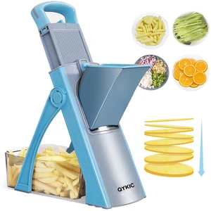 Safe Mandoline Slicer for Kitchen, Adjustable Potato Slicer Pro | 0.1-8mm Vegetable Chopper Fry Cutter Julienne Dicer Large Chute Stainless Steel Blades Detachable Dishwasher Safe Gifts Safe Mandoline Slicer for Kitchen, Adjustable Potato Slicer Pro | 0.1-8mm Vegetable Chopper Fry Cutter Julienne Dicer Large Chute Stainless Steel Blades Detachable Dishwasher Safe Gifts