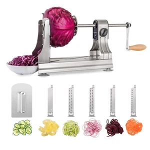 6-Blade Vegetable Spiralizer Spiral Slicer Veggie Pasta Spaghetti Maker for Healthy Low Carb/Paleo/Gluten - 304 Food Stainless Steel Body 6-Blade Vegetable Spiralizer Spiral Slicer Veggie Pasta Spaghetti Maker for Healthy Low Carb/Paleo/Gluten - 304 Food Stainless Steel Body
