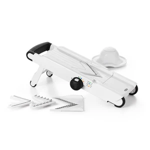 Good Grips V-Blade Mandoline | Vegetable Slicer, Sharp V-Shaped Blade, Adjustable Thickness Settings and Julienne, Food Holder, Ideal for Slicing Produce Good Grips V-Blade Mandoline | Vegetable Slicer, Sharp V-Shaped Blade, Adjustable Thickness Settings and Julienne, Food Holder, Ideal for Slicing Produce