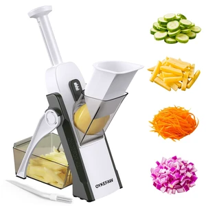 Safe Mandoline Slicer for Kitchen, 5 in 1 Vegetable Food Chopper for Potato | Potato Slicer, French Fry Cutter, Food Chopper, Adjustable Thickness 0.1-8 mm, Fast Meal Prep, with Cleaning BrushBlack Safe Mandoline Slicer for Kitchen, 5 in 1 Vegetable Food Chopper for Potato | Potato Slicer, French Fry Cutter, Food Chopper, Adjustable Thickness 0.1-8 mm, Fast Meal Prep, with Cleaning BrushBlack