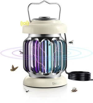 Light Sensor Bug Zapper Indoor Fly Zapper Mosquito Zapper | Hybrid Spectrum, Dusk-to-Dawn Light Sensor, IPX23 Waterproof, 4200V, Indoor&Outdoor, Patio Garden Flies Mosquitoes