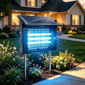 Solar Bug Zapper Outdoor, Upgrade 3-Tube 365nm Solar Mosquito Zapper Outdoor, 5000mAh Rechargeable 4500V Electric Fly Zapper Mosquitos Trap w 16.4ft Cord Auto On/Off for Yard Patio Camping Solar Bug Zapper Outdoor, Upgrade 3-Tube 365nm Solar Mosquito Zapper Outdoor, 5000mAh Rechargeable 4500V Electric Fly Zapper Mosquitos Trap w 16.4ft Cord Auto On/Off for Yard Patio Camping