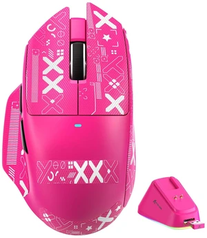 V6 65g Wireless Gaming Mouse with RGB Magnetic Charging Dock,BT/2.4G Wireless/Wired Mouse 1K Polling,PixArt PAW3311 Sensor,25K DPI,Tape,Programmable Gamer Mice for PC/Win/Mac (Rose) V6 65g Wireless Gaming Mouse with RGB Magnetic Charging Dock,BT/2.4G Wireless/Wired Mouse 1K Polling,PixArt PAW3311 Sensor,25K DPI,Tape,Programmable Gamer Mice for PC/Win/Mac (Rose)