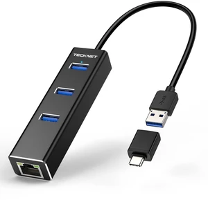 USB C to Ethernet, Gigabit Ethernet Adapter for Laptop, Plug & Play | LAN Wired Network Adapter, High-Speed 1Gbps & 3 USB 3.0 Hub, 5Gbps Transfer Speed, Driver-Free, 2-in-1 USB-A/C, Aluminum Case USB C to Ethernet, Gigabit Ethernet Adapter for Laptop, Plug & Play | LAN Wired Network Adapter, High-Speed 1Gbps & 3 USB 3.0 Hub, 5Gbps Transfer Speed, Driver-Free, 2-in-1 USB-A/C, Aluminum Case