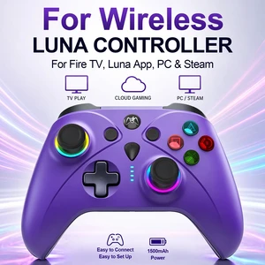 TMR Sticks and RGB Lights Purple Wireless ForLuna Controller | Wireless Fire TV for Fire Stick, Fire Cube,PC Steam Manette,Purple Cloud Gaming Controller,1500mAh Remote,RGB Lights TMR Sticks and RGB Lights Purple Wireless ForLuna Controller | Wireless Fire TV for Fire Stick, Fire Cube,PC Steam Manette,Purple Cloud Gaming Controller,1500mAh Remote,RGB Lights