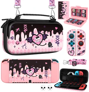 Kits Accessories Bundle for Nintendo Switch OLED 2021 - Cute Carrying Case, Protective Cover, Joy Con Grips, Thumb Grips, 24 Game Holder, Shoulder Strap Teens Boys Girls, Skull Kits Accessories Bundle for Nintendo Switch OLED 2021 - Cute Carrying Case, Protective Cover, Joy Con Grips, Thumb Grips, 24 Game Holder, Shoulder Strap Teens Boys Girls, Skull
