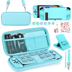 Switch Accessories Bundle, 17 in 1 Blue Switch Accessories Kit for Girls Include Switch Carrying Case, Adjustable Stand, Protective Case for Switch Console & J-Con(Blue) Switch Accessories Bundle, 17 in 1 Blue Switch Accessories Kit for Girls Include Switch Carrying Case, Adjustable Stand, Protective Case for Switch Console & J-Con(Blue)