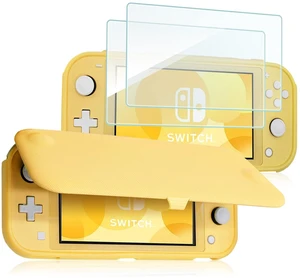 Flip Cover for Switch Lite with 2 Pack Screen Protectors, Yellow | Slim Protective Case with Magnetically Detachable Front Cover for Nintendo Switch Lite 2019 Flip Cover for Switch Lite with 2 Pack Screen Protectors, Yellow | Slim Protective Case with Magnetically Detachable Front Cover for Nintendo Switch Lite 2019