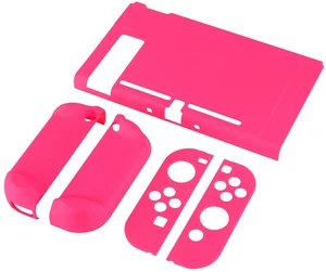 PlayVital Cover for Nintendo Switch, Protective Case Protector for Switch - Shock-Absorbent Anti-Scratch Dockable Easy to Install Durable Hard Shell, Bright Pink (NOT for Switch 2)