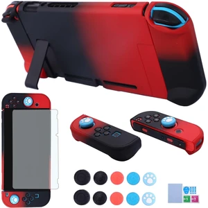 Dockable Case for Nintendo Switch 3 in 1 Protective Cover Case for Nintendo Switch and Joy-Con Controller with Screen Protector - Red Black Dockable Case for Nintendo Switch 3 in 1 Protective Cover Case for Nintendo Switch and Joy-Con Controller with Screen Protector - Red Black