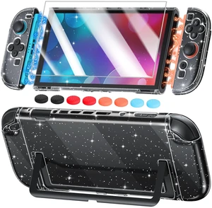 Switch 2 Cover Case, Crystal Hard Protective Shell for Nintendo 2 | Improved Easy Dockable, Switch 2 Accessories, Shockproof Cute Case with Glass Screen Protector Switch 2 Cover Case, Crystal Hard Protective Shell for Nintendo 2 | Improved Easy Dockable, Switch 2 Accessories, Shockproof Cute Case with Glass Screen Protector