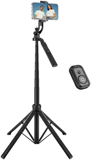 71" Phone Tripod for Recording, Selfie Stick for iPhone & Android | Anti-Slip Quadrapod Base, Snap-Release Phone Holder, Aluminum Alloy Pole for Durability, Secondary Handle Grip for Stability 71" Phone Tripod for Recording, Selfie Stick for iPhone & Android | Anti-Slip Quadrapod Base, Snap-Release Phone Holder, Aluminum Alloy Pole for Durability, Secondary Handle Grip for Stability