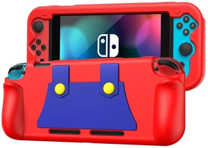 Silicone Case Compatible with Nintendo Switch 2017, Soft Lightweight Ergonomic Grip Protective Cover with Shock-Absorption and Anti-Scratch Design for Switch Console, Red