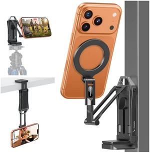 TP02-Pro 5 in 1 Magnetic Phone Holder for Vlogging Essentials, Black | Arca-type Base with a 1/4" Screw Hole, Selfie Stick with Rear Attachment Plate, for iPhone 12-17 Series, Gym Kitchen Travel TP02-Pro 5 in 1 Magnetic Phone Holder for Vlogging Essentials, Black | Arca-type Base with a 1/4" Screw Hole, Selfie Stick with Rear Attachment Plate, for iPhone 12-17 Series, Gym Kitchen Travel
