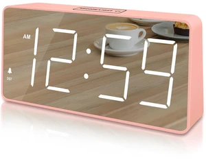 Digital Alarm Clock for Bedroom Bedside, Large Display 5 Dimmers | Electric Alarm Clock Battery Backup Powered, Mirror Face, Large Numbers for Seniors Digital Alarm Clock for Bedroom Bedside, Large Display 5 Dimmers | Electric Alarm Clock Battery Backup Powered, Mirror Face, Large Numbers for Seniors