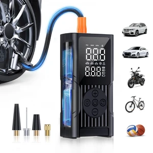Tire Inflator Portable Air Compressor, 150PSI Cordless Bike Pump with Digital Gauge & LED Light, 3X Faster Air Pump for Car, Motorcycle, Bicycle and More Tire Inflator Portable Air Compressor, 150PSI Cordless Bike Pump with Digital Gauge & LED Light, 3X Faster Air Pump for Car, Motorcycle, Bicycle and More