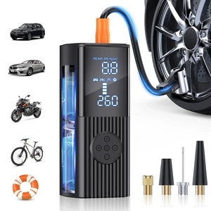Tire Inflator Portable Air Compressor, 180PSI Cordless Air Pump with LCD Digital Display, 3X Faster Tire Inflator for Car, Motorcycle, Bicycle and Balls Tire Inflator Portable Air Compressor, 180PSI Cordless Air Pump with LCD Digital Display, 3X Faster Tire Inflator for Car, Motorcycle, Bicycle and Balls