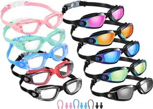 10 Pack Swim Goggles for Kids Adults Pool Goggles, Assorted Colors | Leak-proof Seal, Includes Ear Plugs Nose Clips, Fits 6-14 Age Range, Anti Fog Coating for Pool Training and Family Swim 10 Pack Swim Goggles for Kids Adults Pool Goggles, Assorted Colors | Leak-proof Seal, Includes Ear Plugs Nose Clips, Fits 6-14 Age Range, Anti Fog Coating for Pool Training and Family Swim
