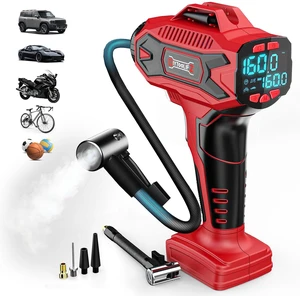 160PSI Tire Inflator Compatible with Milwaukee 18V Battery | Portable Air Compressor Cordless Air Pump with Digital Pressure Gauge for Cars, SUV, Motorcycles, Bikes, Balls (Tool Only) 160PSI Tire Inflator Compatible with Milwaukee 18V Battery | Portable Air Compressor Cordless Air Pump with Digital Pressure Gauge for Cars, SUV, Motorcycles, Bikes, Balls (Tool Only)