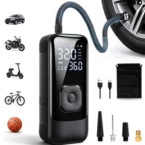 Tire Inflator Portable Air Compressor, 150 PSI 4X Faster Electric Air Pump with Auto Shut-Off, Rechargeable Battery, LED Light, Digital Gauge for Car, Motorcycle, Bike, ATV, Scooter & Sports Balls Tire Inflator Portable Air Compressor, 150 PSI 4X Faster Electric Air Pump with Auto Shut-Off, Rechargeable Battery, LED Light, Digital Gauge for Car, Motorcycle, Bike, ATV, Scooter & Sports Balls