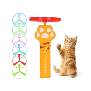 Cat Chase Fetch Toy Rechargeable Disc Launcher with 6 Fly Spinners | Interactive Pet Hunting Toys for Indoor Outdoor Yard, Fun Exercise Game for Cats and Dogs Cat Chase Fetch Toy Rechargeable Disc Launcher with 6 Fly Spinners | Interactive Pet Hunting Toys for Indoor Outdoor Yard, Fun Exercise Game for Cats and Dogs