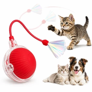 Interactive Cat Toy Ball with LED Lights, USB-C Rechargeable Automatic Cat Toy with Feather Tail, Smart Exercise Toy for Indoor Cats & Kittens, Upgraded Version Interactive Cat Toy Ball with LED Lights, USB-C Rechargeable Automatic Cat Toy with Feather Tail, Smart Exercise Toy for Indoor Cats & Kittens, Upgraded Version