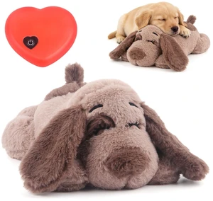 Beverly Shark Puppy Heartbeat Toy Dog Anxiety Relief Calming Aid Puppy Heartbeat Stuffed Animal Behavioral Training Sleep Aid Comfort Soother Plush Toy for Puppies Cats
