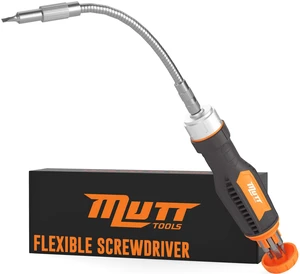 Mutt Tools Flexible Screwdriver Set 12-in-1 with Bendable Shaft & Torx Bits | 12-in-1, Flexible Shaft, 90 Degree Bend, Ratcheting, Tight Spaces Mutt Tools Flexible Screwdriver Set 12-in-1 with Bendable Shaft & Torx Bits | 12-in-1, Flexible Shaft, 90 Degree Bend, Ratcheting, Tight Spaces