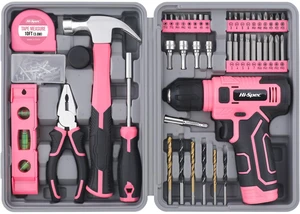 8V Cordless Drill Set & Starter Tool Kit for Women, Pink | Ladies, USB Drill Driver, Essential Hand Tools, Compact, Tidy Home Projects, Screwdriving, Repairs, Light-Duty 8V Cordless Drill Set & Starter Tool Kit for Women, Pink | Ladies, USB Drill Driver, Essential Hand Tools, Compact, Tidy Home Projects, Screwdriving, Repairs, Light-Duty
